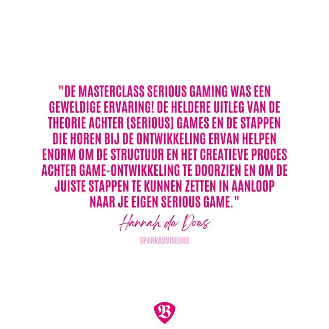 Benieuwd naar de wereld van serious gaming en wat je allemaal kunt leren in onze masterclasses? 🎲 Hannah nam deel en lees hier over haar ervaring! ✨ 

Verder schreef ze aanvullend: “Marieke is een ware ‘game expert’ met een jaloersmakende hoeveelheid aan ideeën en een fijne energie die aanstekelijk werkt. Dit zorgt er ook voor dat je tijdens de masterclass continu in beweging blijft, zelfs als je zelf vastloopt. Een aanrader voor iedereen met interesse in (serious) games!” 

Wil jij ook deelnemen aan een masterclass? 🤩 De nieuwe data staan gepland vanaf februari! Bekijk onze agenda en reserveer jouw plek op de website: https://bedrijfshelden.nl/home-2/
