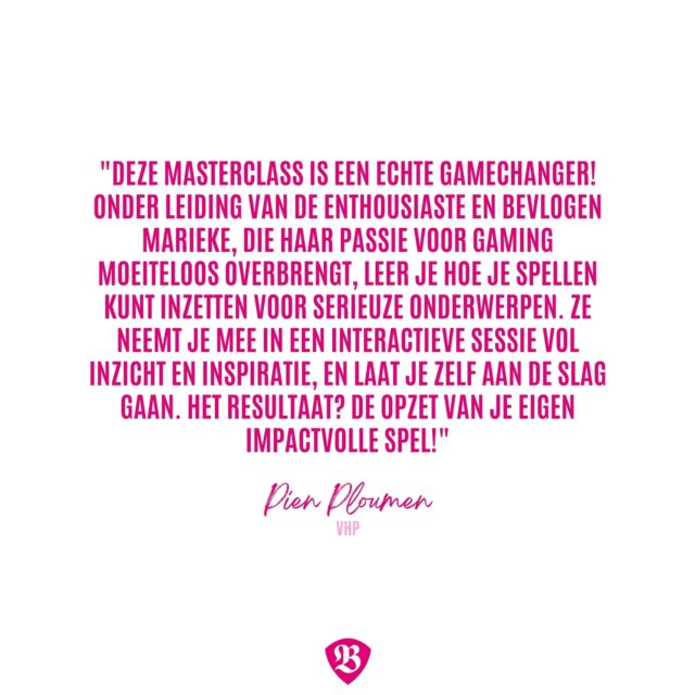 Ik word zó onwijs blij als ik mensen kan helpen met hun eigen spel! 💡 Pien omschreef onze masterclass als een echte gamechanger en dat is precies waar we het voor doen. Samen met jullie impactvolle en inspirerende games creëren – dat geeft energie! 💥✨ 

Benieuwd hoe serious gaming voor jou kan werken? Check onze agenda voor de volgende masterclass! 👉 https://bedrijfshelden.nl/home-2/