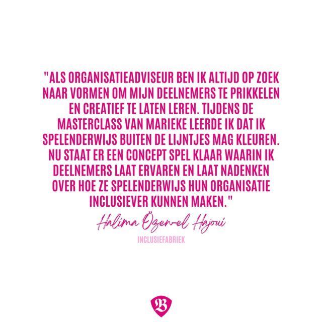 Zou jij met je team willen ervaren hoe het is om je eigen spel te ontwikkelen? 🎲 Halima deed dit, en zoals je leest, met succes! ✨ 

Deze fantastisch lieve woorden schreef ze verder nog: “Marieke is een inspirerende vrouw die van elke werkvorm een spel weet te maken. Ze daagde me uit om, daar waar ik het nog spannend vind, een stap extra te nemen. Absolute aanrader. PS. Haar locatie is een grote spelletjes snoepwinkel.” 

Wil je ook graag een masterclass bezoeken? 🤩 De nieuwe masterclasses staan vanaf februari op de planning. Kijk op onze website voor de agenda: https://bedrijfshelden.nl/home-2/
